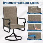 Chaises de salle à manger de patio pivotantes et basculantes haut de gamme, mobilier d'extérieur ergonomique