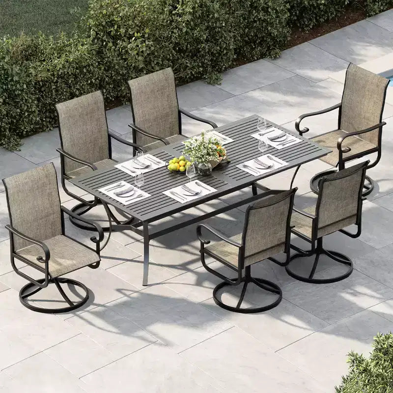 Chaises de salle à manger de patio pivotantes et basculantes haut de gamme, mobilier d'extérieur ergonomique