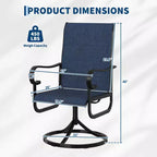 Chaises de salle à manger de patio pivotantes et basculantes haut de gamme, mobilier d'extérieur ergonomique