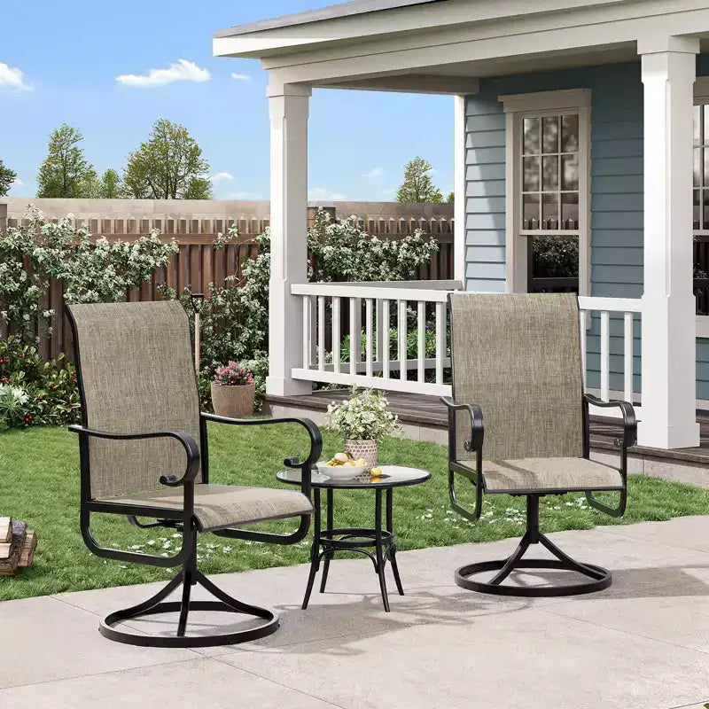 Chaises de salle à manger de patio pivotantes et basculantes haut de gamme, mobilier d'extérieur ergonomique