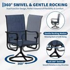 Chaises de salle à manger de patio pivotantes et basculantes haut de gamme, mobilier d'extérieur ergonomique