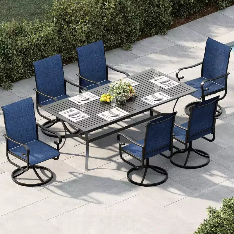 Chaises de salle à manger de patio pivotantes et basculantes haut de gamme, mobilier d'extérieur ergonomique
