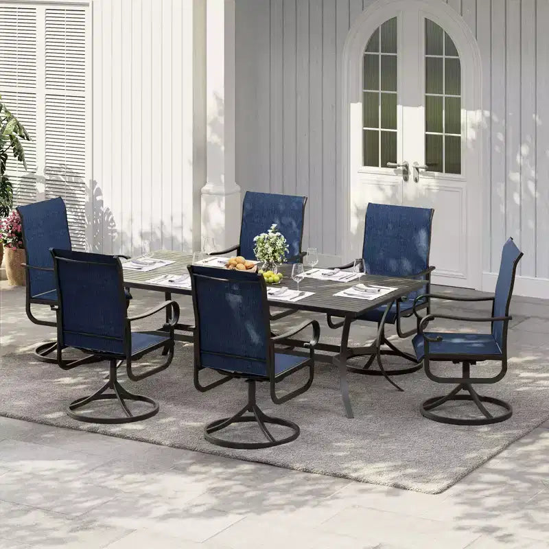 Chaises de salle à manger de patio pivotantes et basculantes haut de gamme, mobilier d'extérieur ergonomique