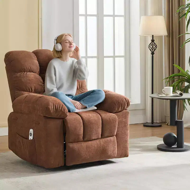 Fauteuil relaxant à bascule avec massage et chauffage télécommandé