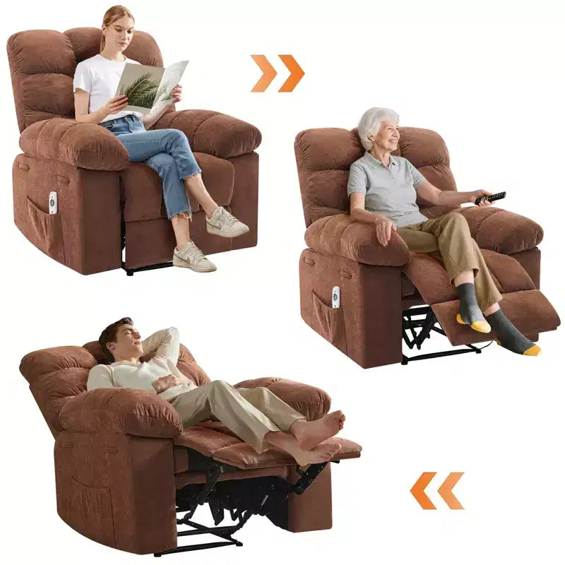 Fauteuil relaxant à bascule avec massage et chauffage télécommandé