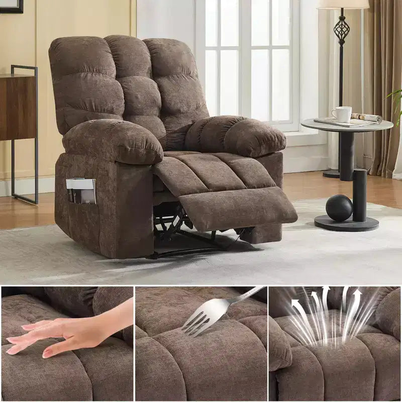 Fauteuil relaxant à bascule avec massage et chauffage télécommandé