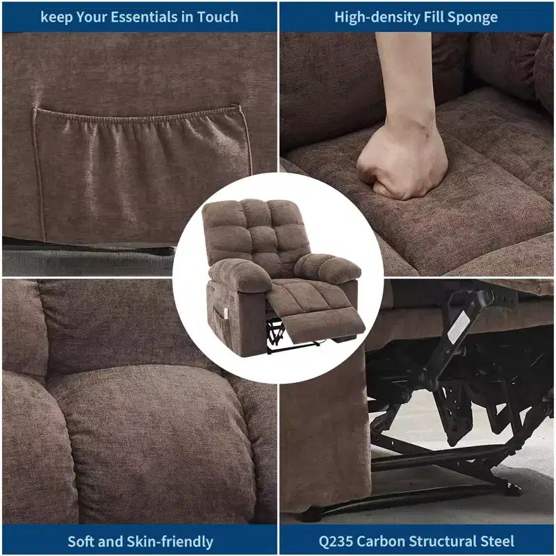 Fauteuil relaxant à bascule avec massage et chauffage télécommandé