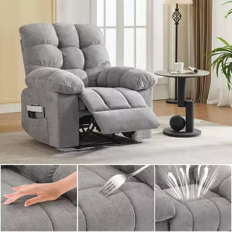 Fauteuil relaxant à bascule avec massage et chauffage télécommandé