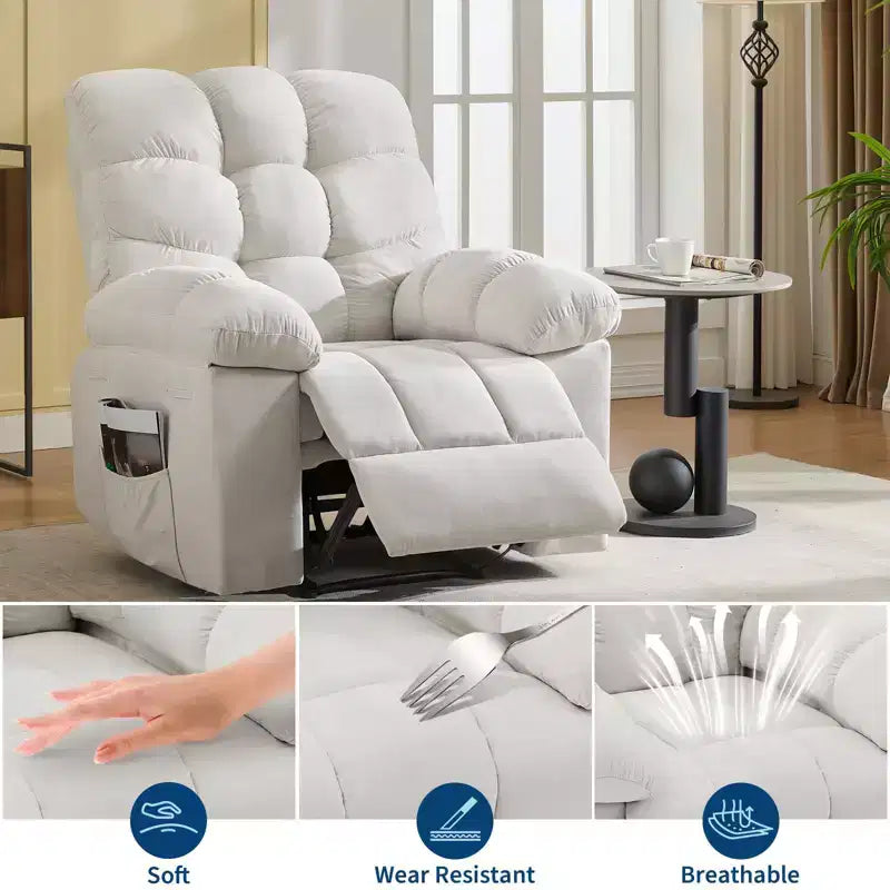 Fauteuil relaxant à bascule avec massage et chauffage télécommandé