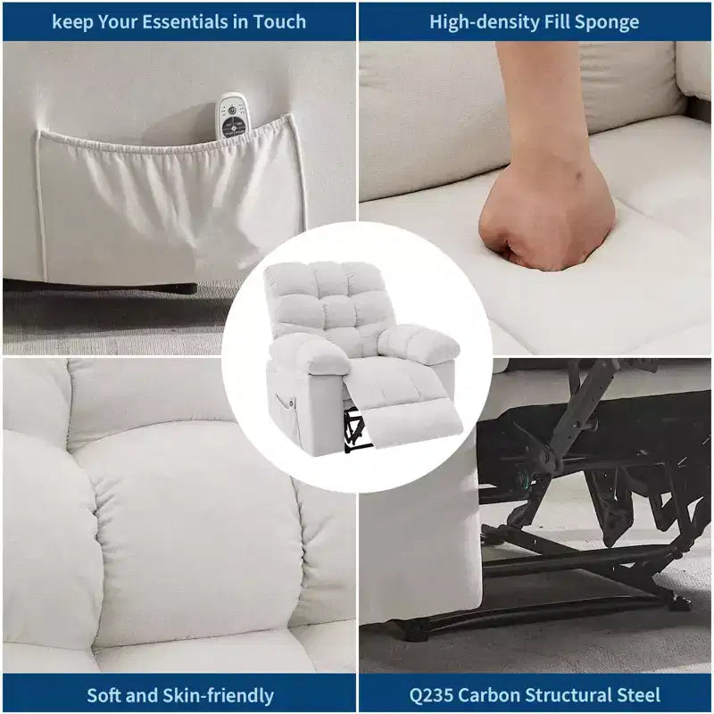 Fauteuil relaxant à bascule avec massage et chauffage télécommandé