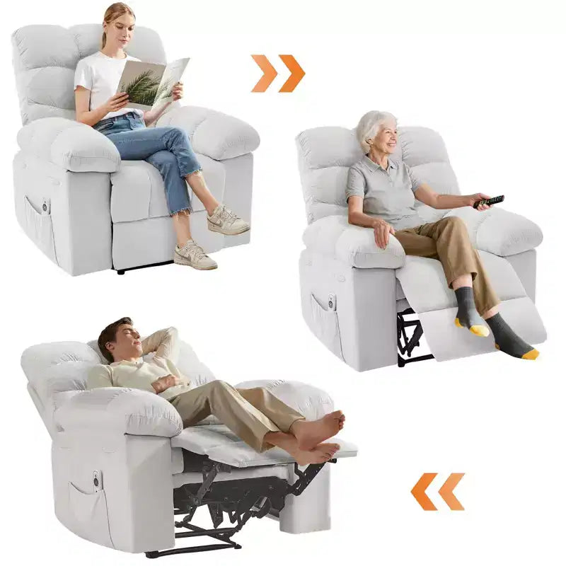 Fauteuil relaxant à bascule avec massage et chauffage télécommandé