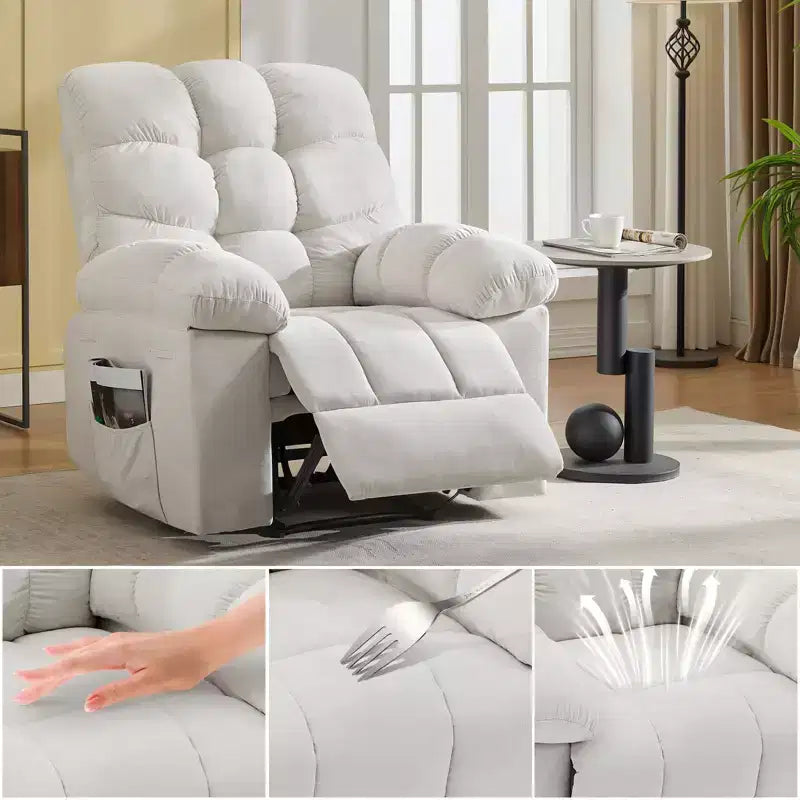 Fauteuil relaxant à bascule avec massage et chauffage télécommandé