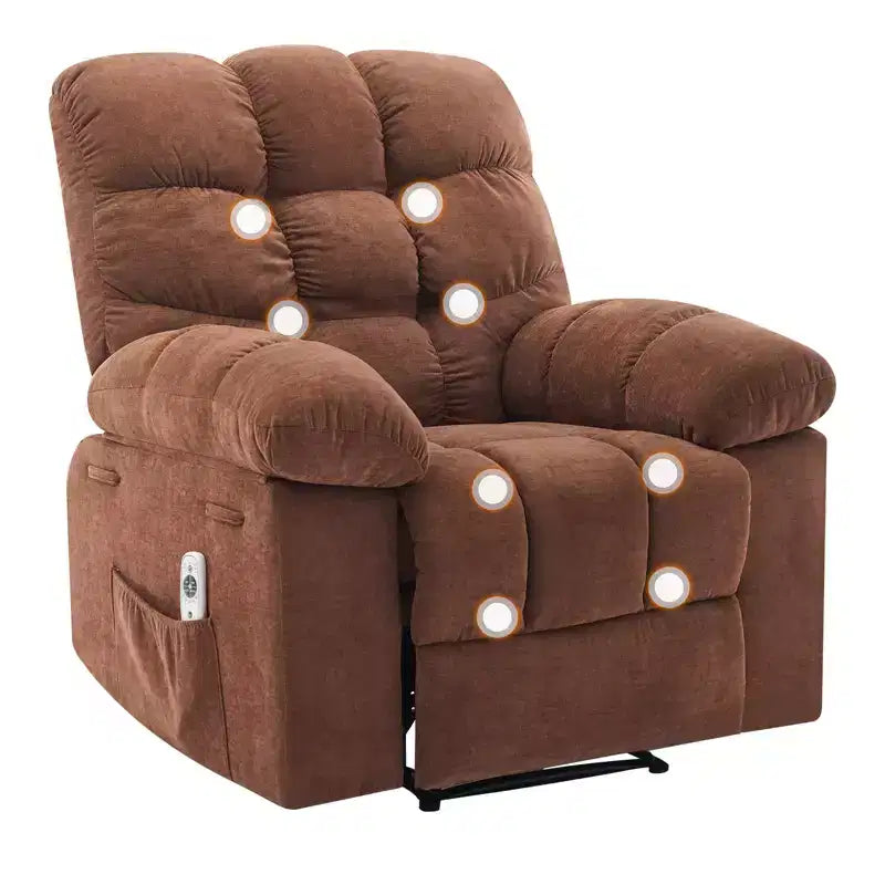 Fauteuil relaxant à bascule avec massage et chauffage télécommandé