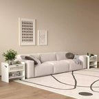 Table de Chevet en Rotin avec Station de Chargement Type-C