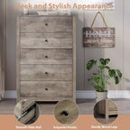 Commode à 5 tiroirs en bois pour chambre à coucher, style moderne et simple