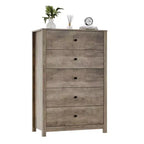 Commode à 5 tiroirs en bois pour chambre à coucher, style moderne et simple