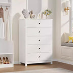 Commode à 5 tiroirs en bois pour chambre à coucher, style moderne et simple