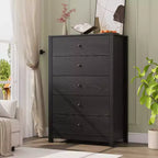 Commode à 5 tiroirs en bois pour chambre à coucher, style moderne et simple