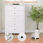 Commode à 5 tiroirs en bois pour chambre à coucher, style moderne et simple