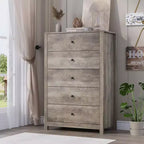 Commode à 5 tiroirs en bois pour chambre à coucher, style moderne et simple