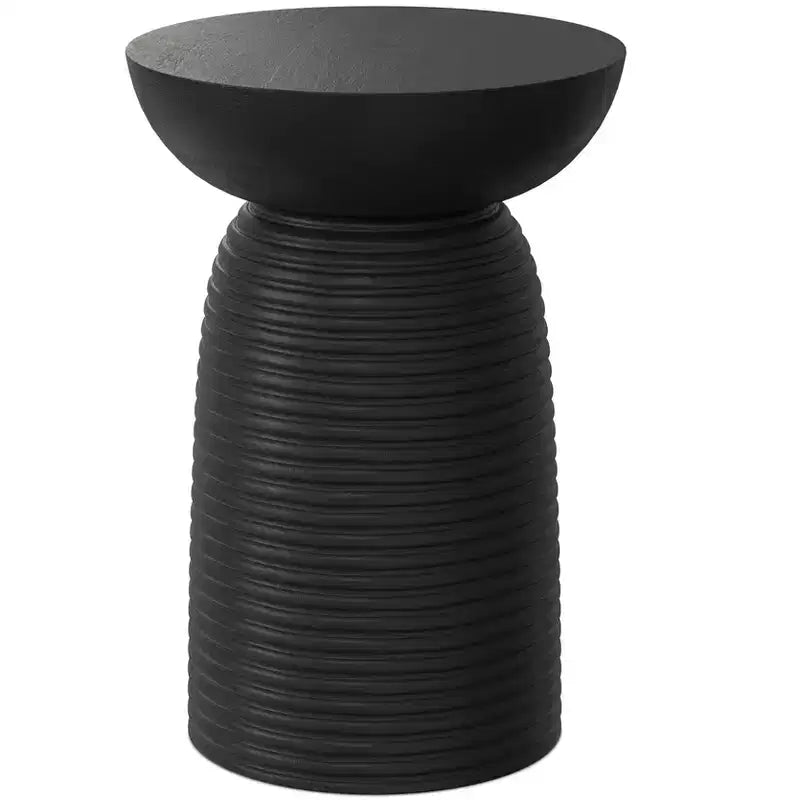 Willis 13 inch Wide Solid Mango Contemporary Ribbed Accent Table Assembled
