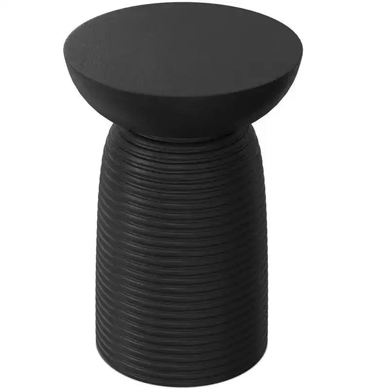 Table d'appoint contemporaine en manguier massif avec nervures