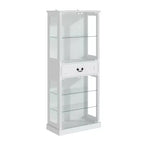 Armoire de salle de bain haute sur pied avec LED 7 couleurs et verre trempé