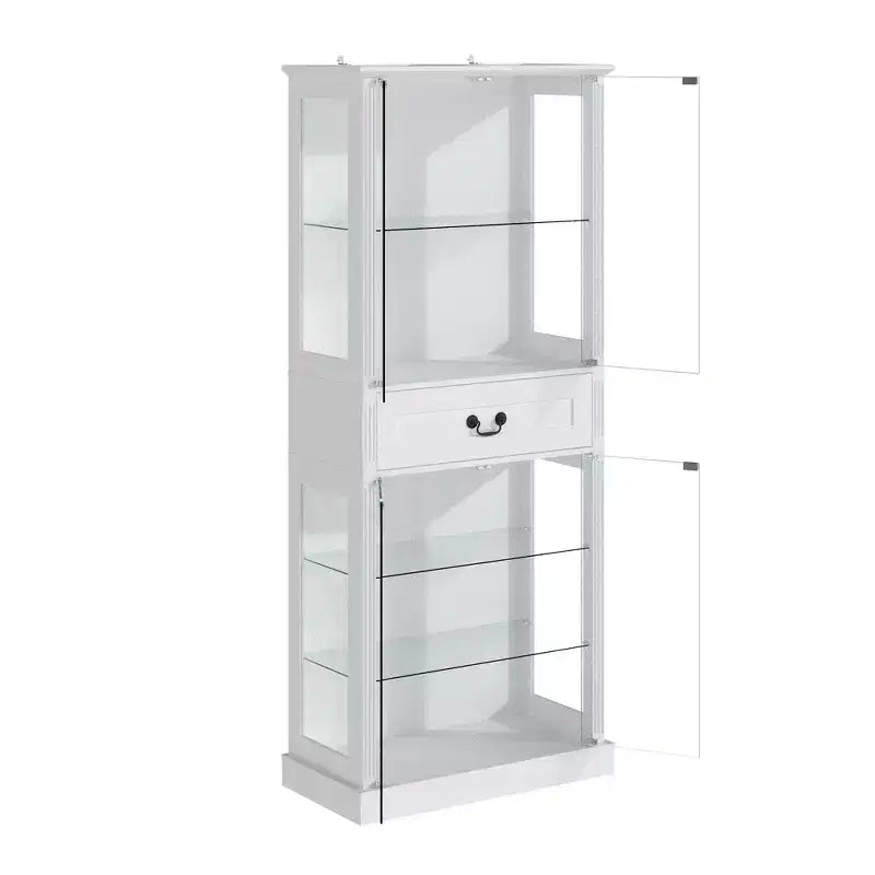 Armoire de salle de bain haute sur pied avec LED 7 couleurs et verre trempé