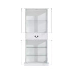 Armoire de salle de bain haute sur pied avec LED 7 couleurs et verre trempé