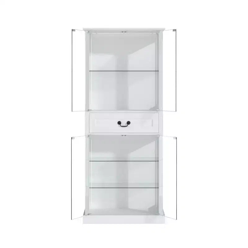 Armoire de salle de bain haute sur pied avec LED 7 couleurs et verre trempé