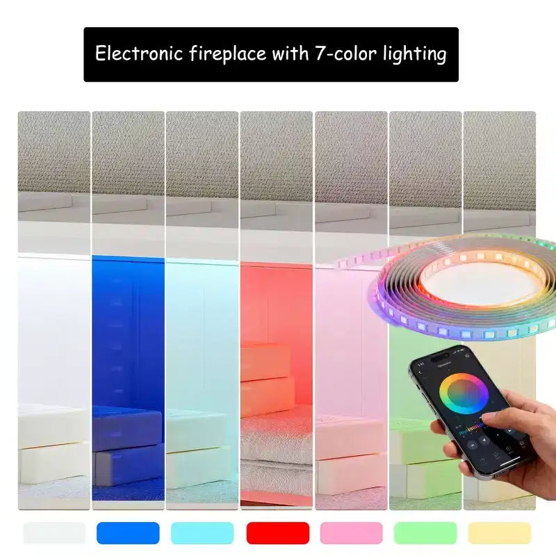 Armoire de salle de bain haute sur pied avec LED 7 couleurs et verre trempé