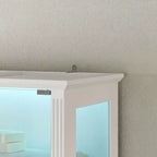 Armoire de salle de bain haute sur pied avec LED 7 couleurs et verre trempé