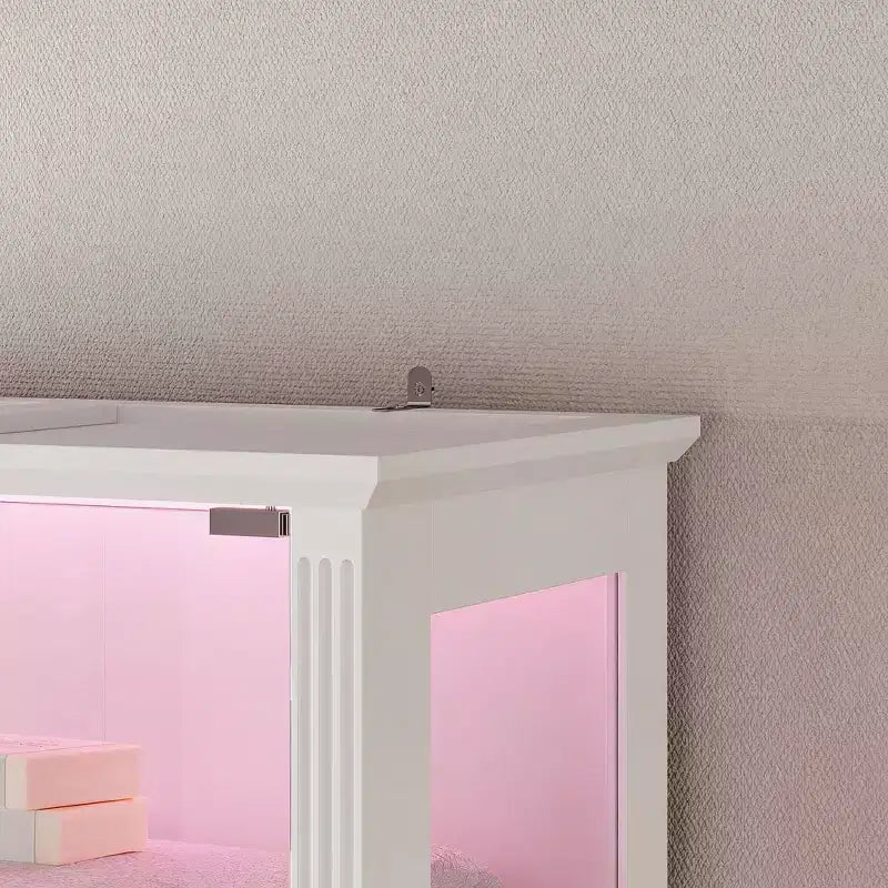 Armoire de salle de bain haute sur pied avec LED 7 couleurs et verre trempé