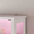 Armoire de salle de bain haute sur pied avec LED 7 couleurs et verre trempé