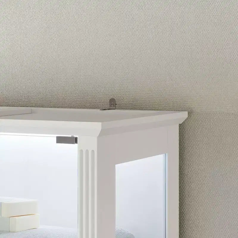 Armoire de salle de bain haute sur pied avec LED 7 couleurs et verre trempé