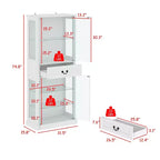 Armoire de salle de bain haute sur pied avec LED 7 couleurs et verre trempé