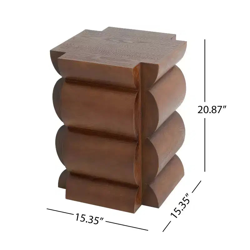 Table d'appoint moderne en bois avec design courbé