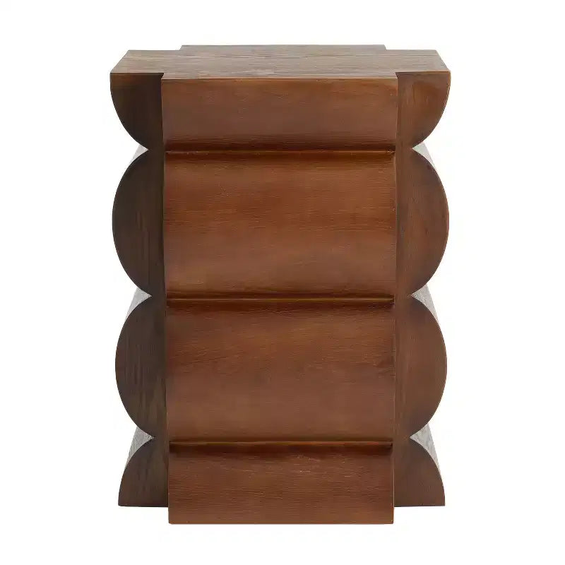 Table d'appoint moderne en bois avec design courbé