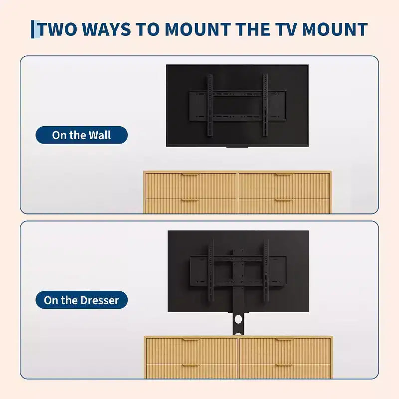 Meuble TV cannelé - Meuble TV en bois avec 6 tiroirs, Console média moderne