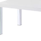 Table basse avec étagère en bois et métal blanc et argenté