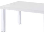 Table basse avec étagère en bois et métal blanc et argenté