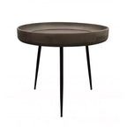 HomeRoots 18 Black And Gray Solid Wood And Iron Round End Table
