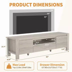 Meuble TV avec portes de rangement pour câbles et étagères réglables, console multimédia multi-scènes
