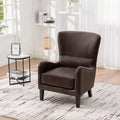 Fauteuil d'appoint rétro en PU avec dossier haut Fauteuil de lecture Wingback Club Chair
