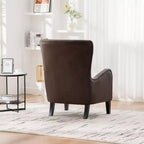 Fauteuil d'appoint rétro en PU avec dossier haut Fauteuil de lecture Wingback Club Chair