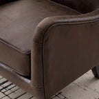 Fauteuil d'appoint rétro en PU avec dossier haut Fauteuil de lecture Wingback Club Chair