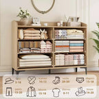 Commode moderne à 6 tiroirs avec prises de courant, meuble de rangement vertical haut pour placard