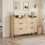 Commode moderne à 6 tiroirs avec prises de courant, meuble de rangement vertical haut pour placard