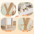 Portant à Vêtements pour Filles Double Barre de Suspension Étagères de Rangement à Deux Niveaux Deux Boîtes de Rangement