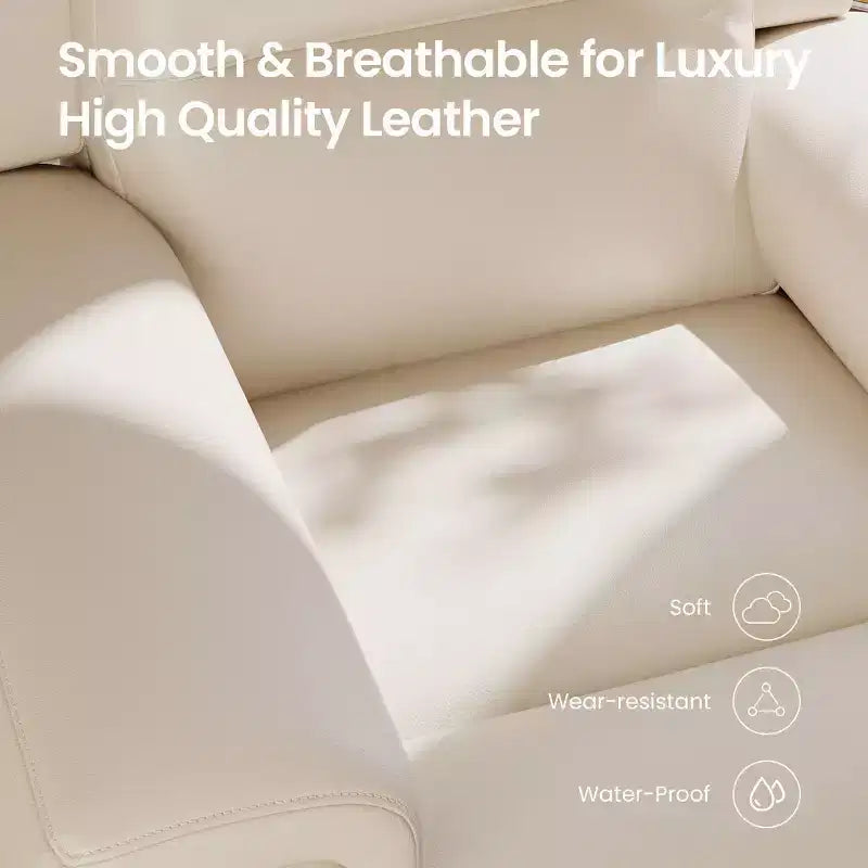 Fauteuil inclinable releveur avec appuie-tête et support lombaire, fauteuil électrique en cuir premium